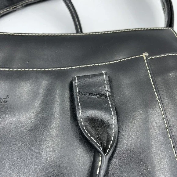 Samsonite Messenger Bag Laptop Case Black Leather Carry On - Picture 11 of 11